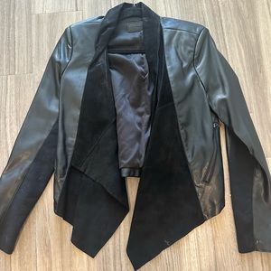 Black medium leather jacket